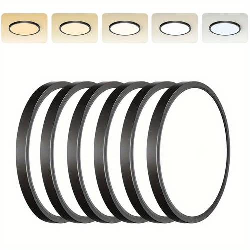 12 inch led flush mount ceiling light fixtures 2700k 3000k 3500k 4000k 5000k adjustable 22w 2400lm modern round flat panel light dimmable ceiling light for bedroom living room dining room