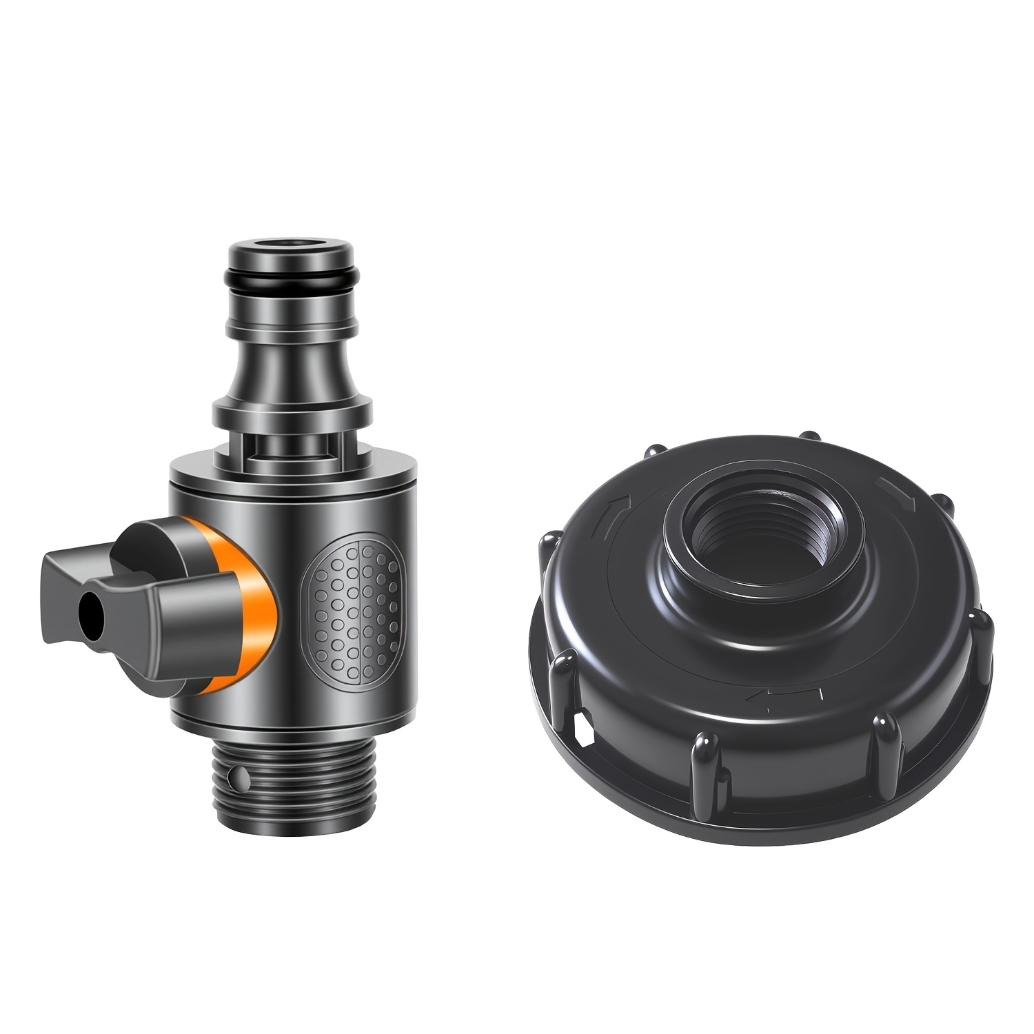 2pcs Ibc Tank Quick Connector Kit-s60x6 Coarse Thread,ibc Tank Adapter With 1/2" Threads, Hose Adapter For Rain , Water Container, Outdoor Water Storage Tank Fitting Set