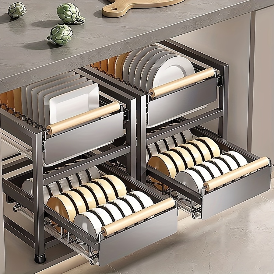 1pc pull out dish rack organizer for cabinet, under sink