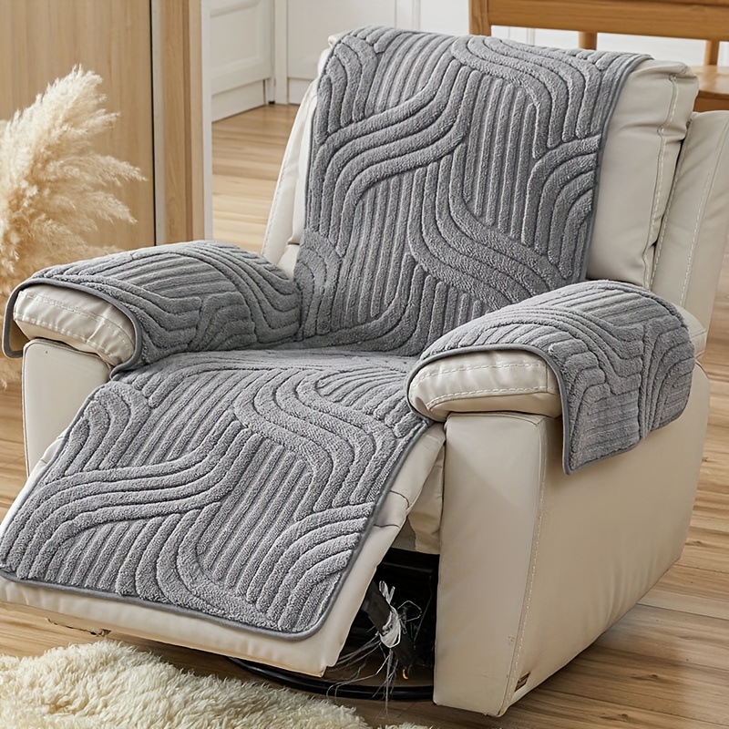 TEMU 1pc Luxury Faux Rabbit Single Sofa Cover, Suitable For Single Sofas, Pet-friendly, Non-slip Sofa Cover, Compatible With Sofas, For Use In
