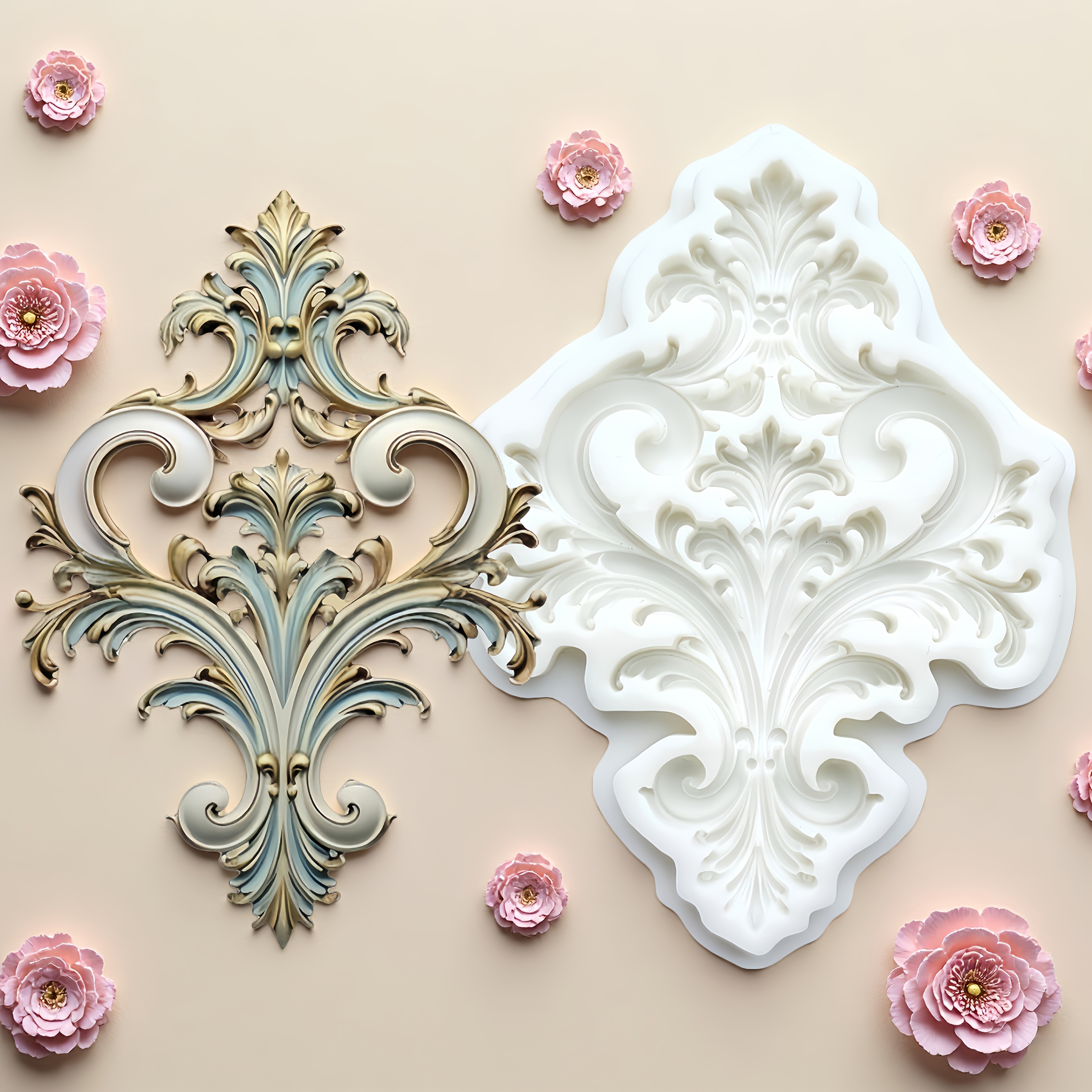 Beautiful Lace-shaped Gummies And Fondant Molds, Embossed Lace Kitchen Baking Molds, Cake Decoration Additions