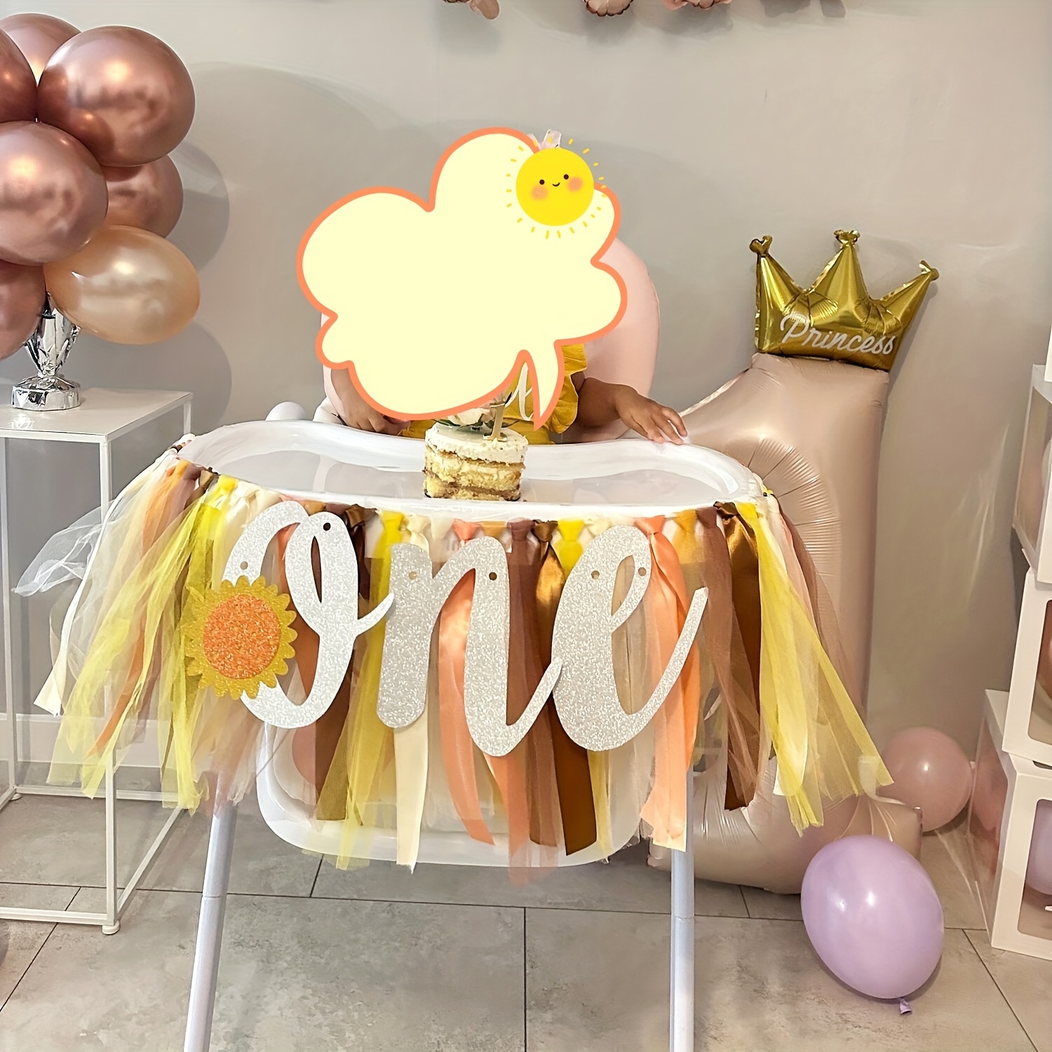 1pc handmade sunflower high chair garland first trip around Temu