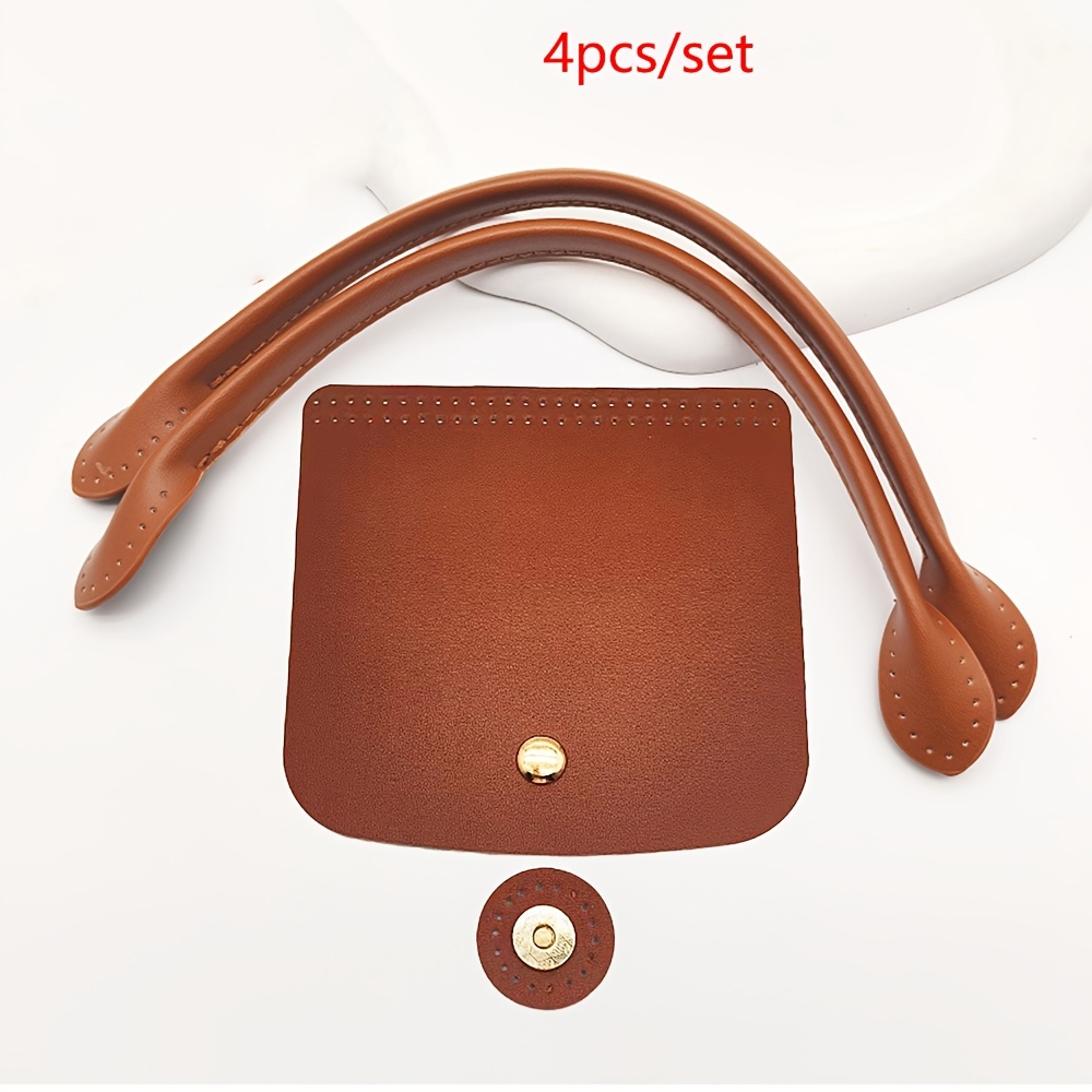 TEMU Kit d'accessoires pour poignées de sacs tissés, 4 pièces/ensemble, accessoires de fabrication de sacs faits main, couverture de sac à en