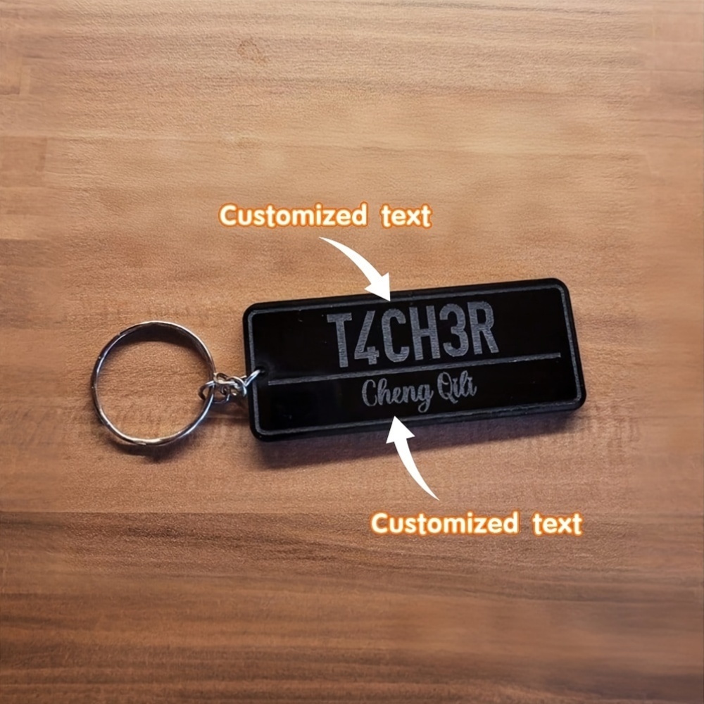 TEMU 2d Flat - 1pc 2d Custom Car License Plate Name Keychain, Custom Name Keychain, Custom License Plate Keychain, Custom Acrylic License Plate