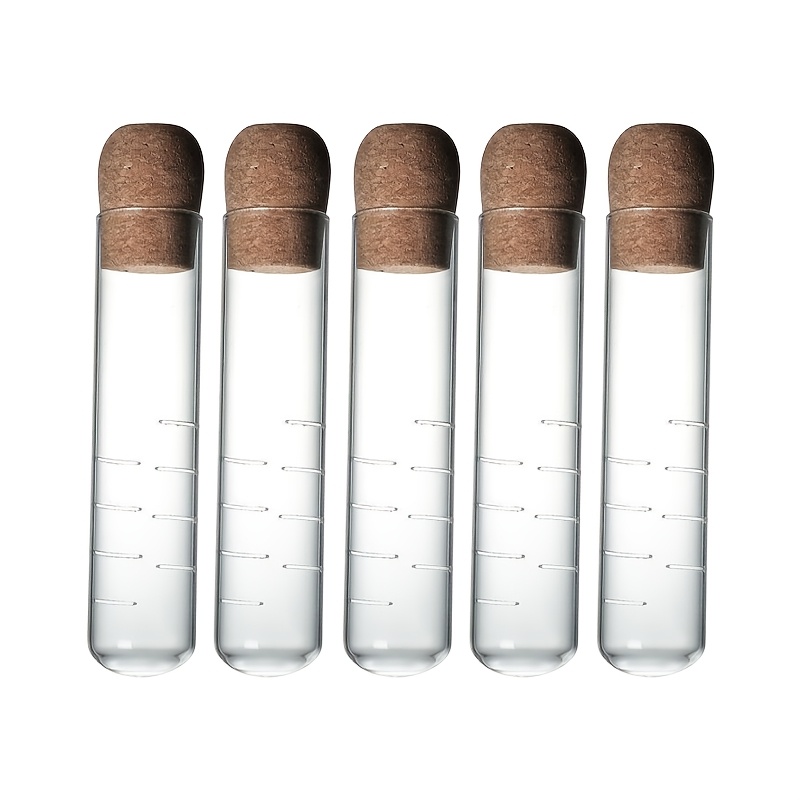 5pcs Tea Infusers With Cork Stoppers - Transparent Test , Perfect For Loose Leaf Tea - Ideal For Family Gatherings & Parties