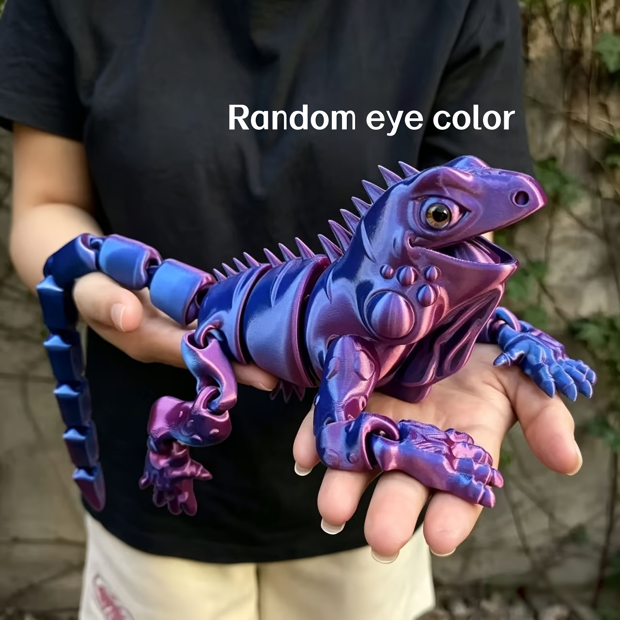 TEMU Statue de lézard imprimée en 3D grande cm/Dinosaure, couleur aléatoire, cadeau créatif pour et d'herpétologie - Articulations flexibles et