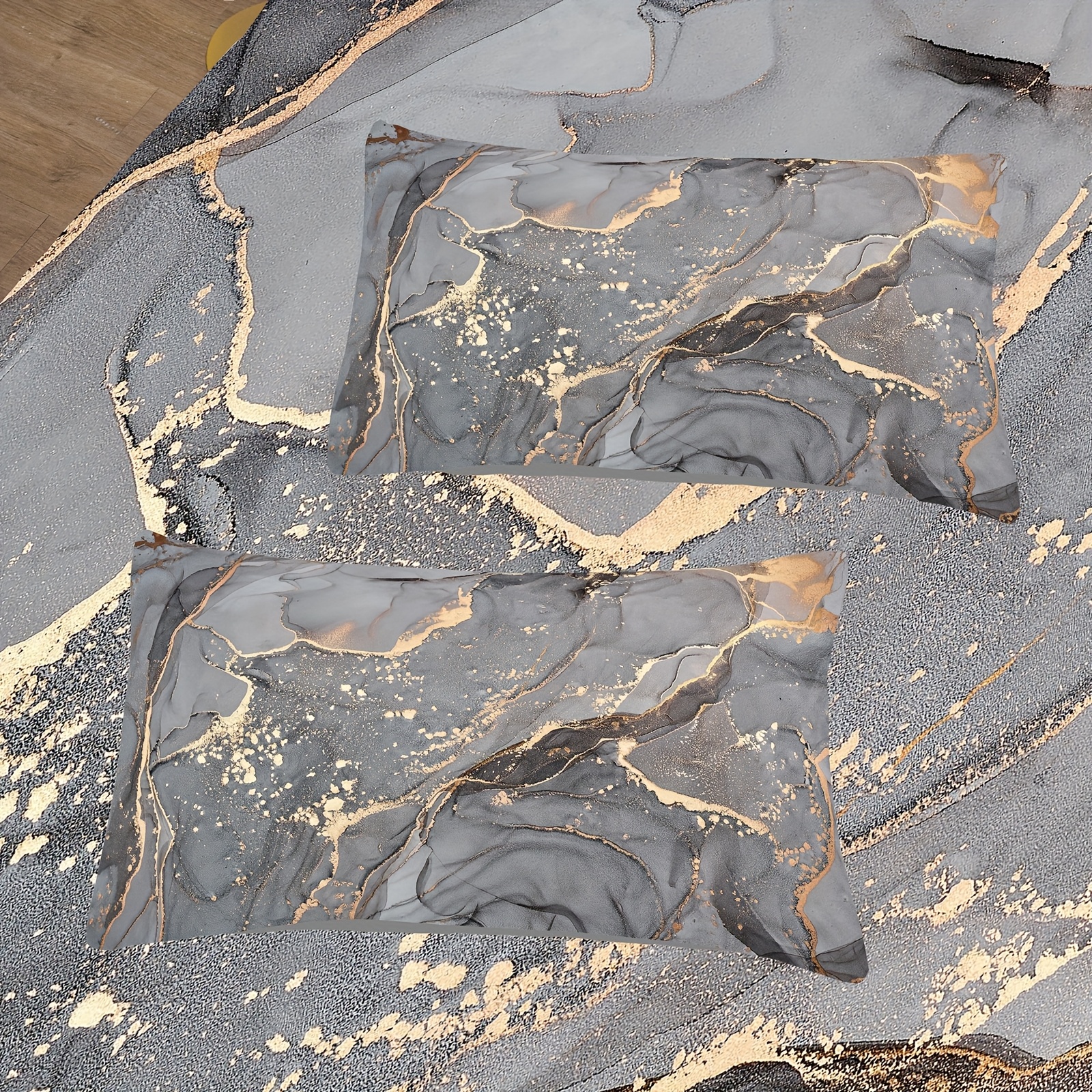 TEMU Gray Marble Texture Bedding Set, Bedding Set, Bedding Set