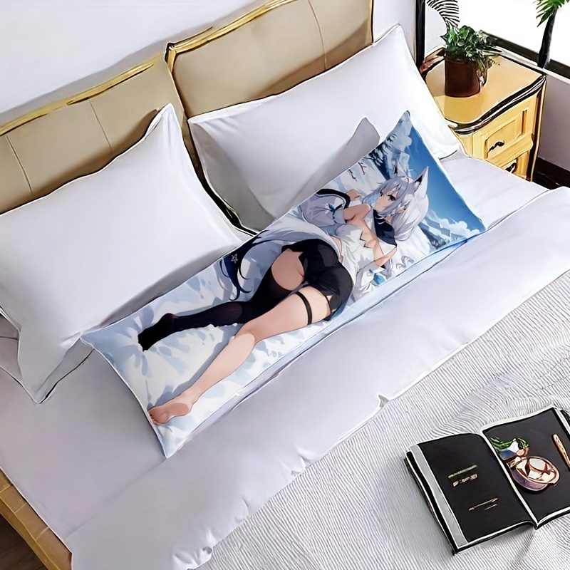 

Anime Girl High- Print Long Pillowcase - For Sofa, Bed & Home Decor, Zip Closure, Machine Washable (pillow Not Included)