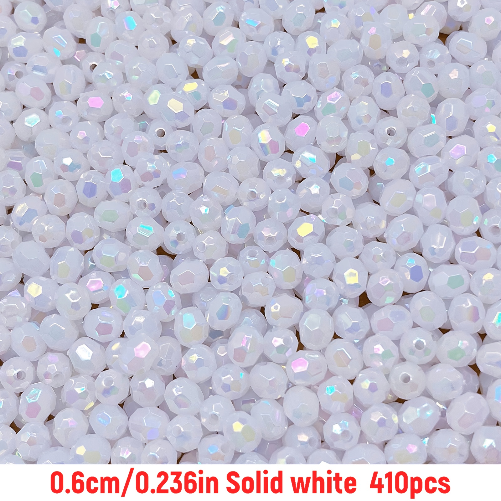 TEMU 410pcs 6mm Acrylic Ab Coated Corner Beads Loose Beads Transparent And Random Mixed Colors For Jewelry Making Bracelet Necklace Materials