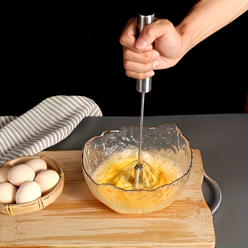 1pc Stainless Steel Multi-functional Whisk and Foam Maker - Home baking tool, hand-held mixer for beating eggs and cream - Essential kitchen gadget for mixing tasks.
