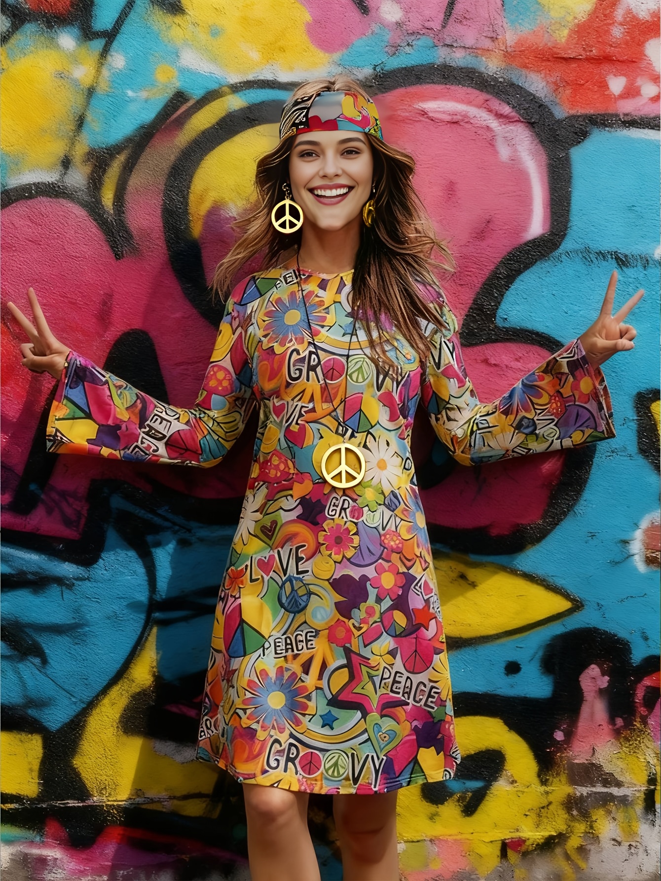 five piece womens colorful printed 60s 70s style vintage - Temu Mauritius
