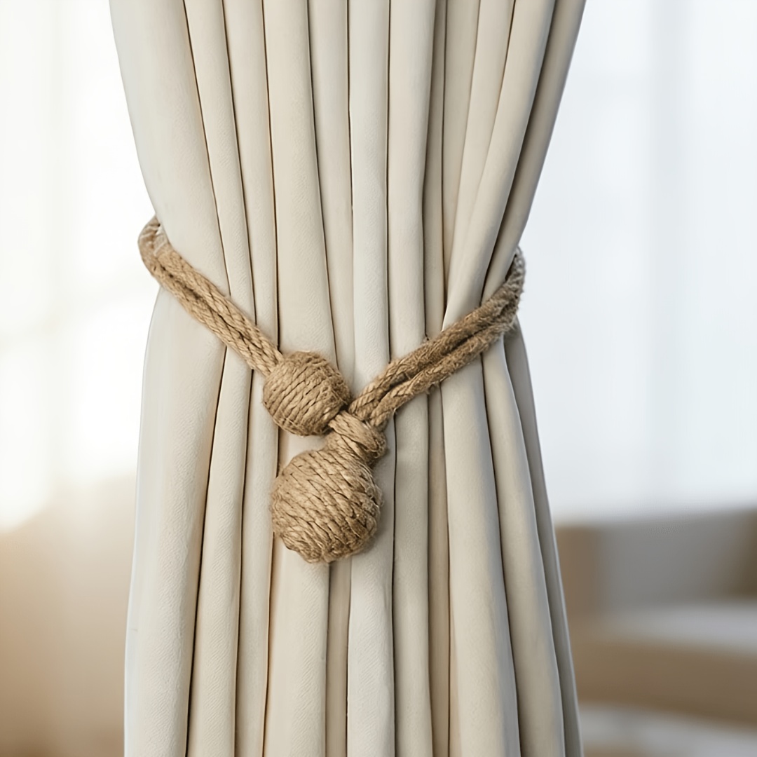 TEMU Broches para cortinas de natural tejidos a - Decoración rústica para el hogar, decoración para , dormitorio
