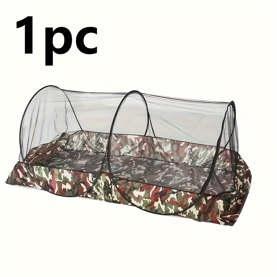 Image of Portable Pop Up Net Tent, Foldable Net For Bed, Camping, Travel, Outdoor, Instant Setup Bug Net Shelter For Single Bed, Hunting, Backpacking