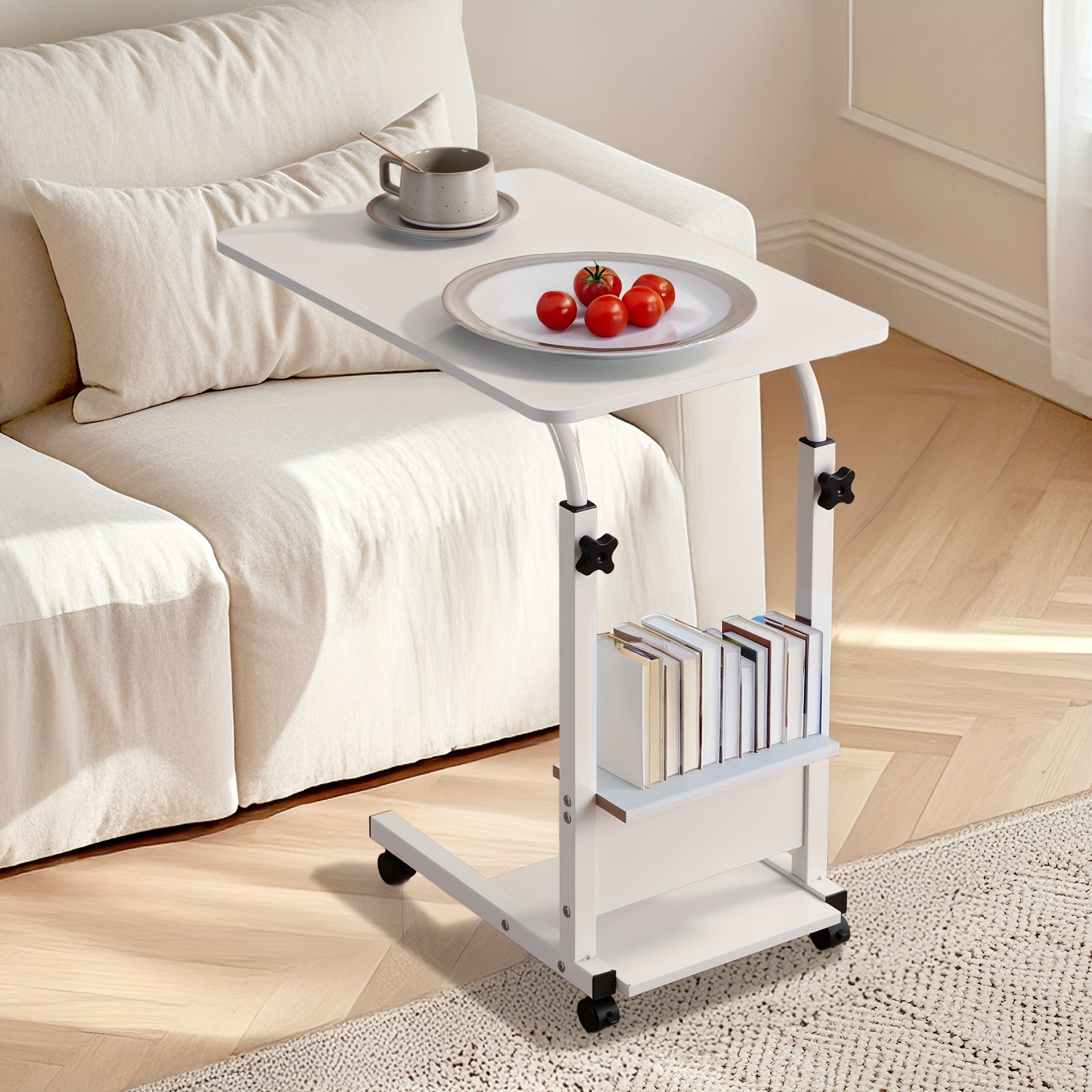 E-shop Verstellbarer Standeskratzer 27"-33", 3-stöckiger Schreibtisch mit Aufbewahrung, Unterbaurahmen für platzsparende Platzierung, und langlebig,