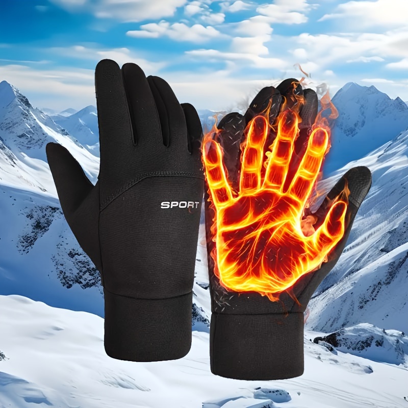 

Men's Winter Cycling Gloves, Touchscreen Compatible, Windproof Waterproof Fleece-lined Outdoor Sports Gloves