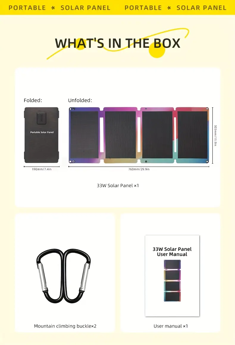 outdoor camping high- 33w solar panel, home mobile phone power bank solar power power supply, portable folding solar charging panel, solar panels for camping, solar car charger, , solar panel with battery, solar panel blanket, emergency , camping power supply, foldable , , weatherresistant material, high panel, solar charger, living, Product details 6