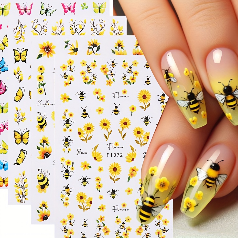 

4pcs Autumn Sunflower Nail Stickers F1072-1075