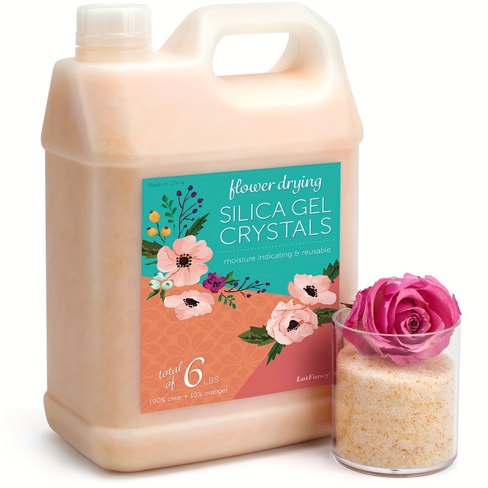 TEMU Lotfancy 6 Color-indicating Silica Gel For Flower Drying - Color-changing Crystals For Wedding Bouquet Preservation, -lasting Preservation
