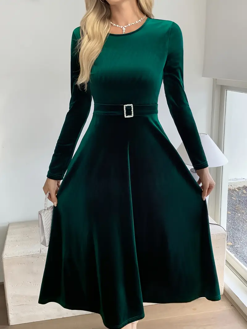 royal green dark green velvet waist cinched knee length a - Temu Kuwait royal green dark green velvet waist cinched knee length a - Temu Kuwait