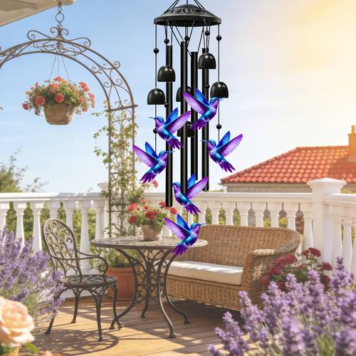 hummingbird wind chimes for outside deep tone memorial windchimes for patio porch balcony decoration memorial wind chimes gifts for women mom grandma sister