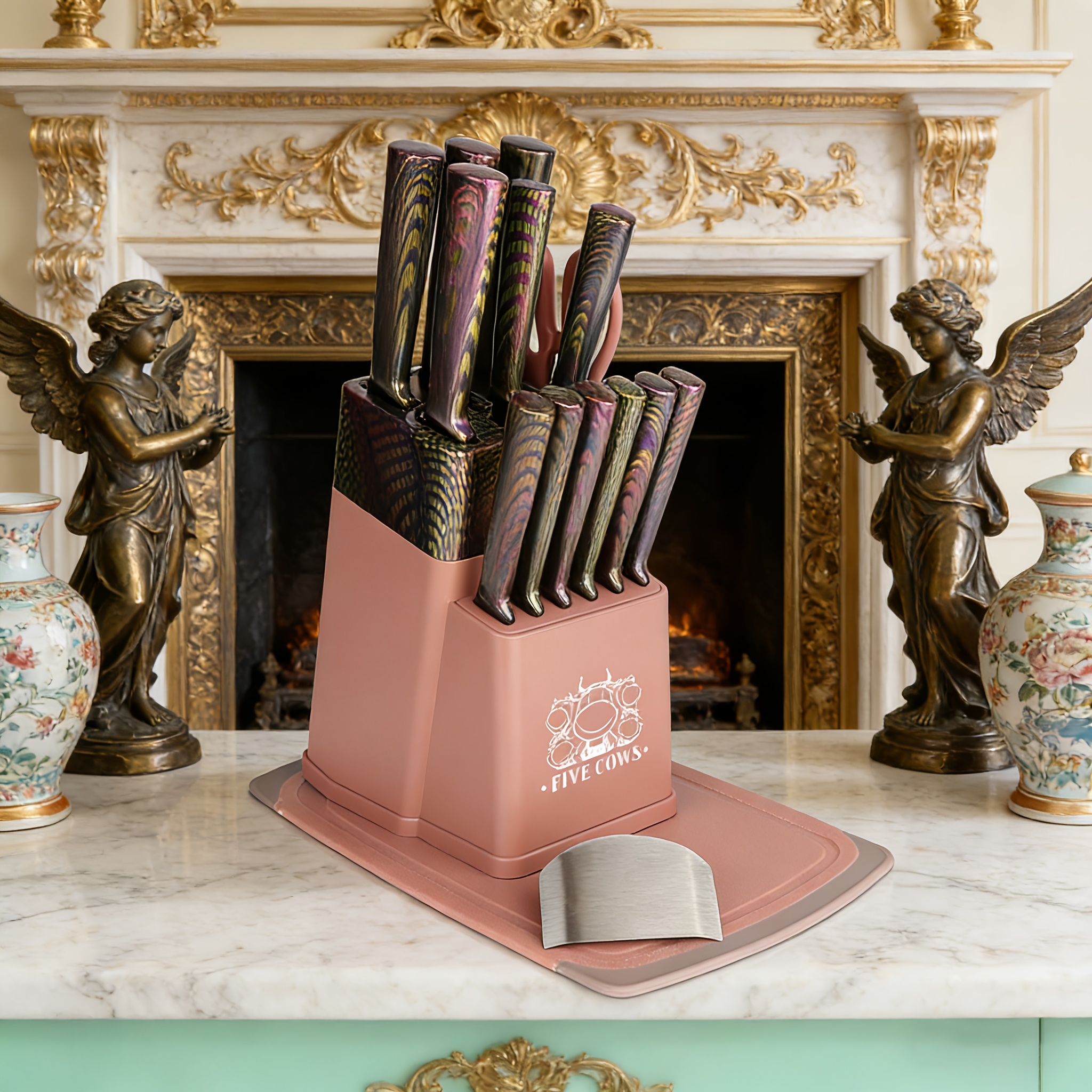 16pcs Set Of Stainless Steel Rust-proof Kitchen Knives, with Versatile Cutting Functions. The Colorful Non-slip Handles Provide A Comfortable Grip. Suitable for Home And Restaurant Use. Rust-proof And with Ergonomic Handles.