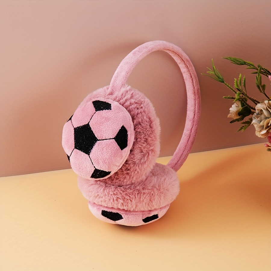TEMU Scaldacollo Coreani Inverno in Peluche Caldo con Orecchini, Simpatici Cuscinetti per Orecchie a Forma di Animati e Palloni da Calcio, Protezione