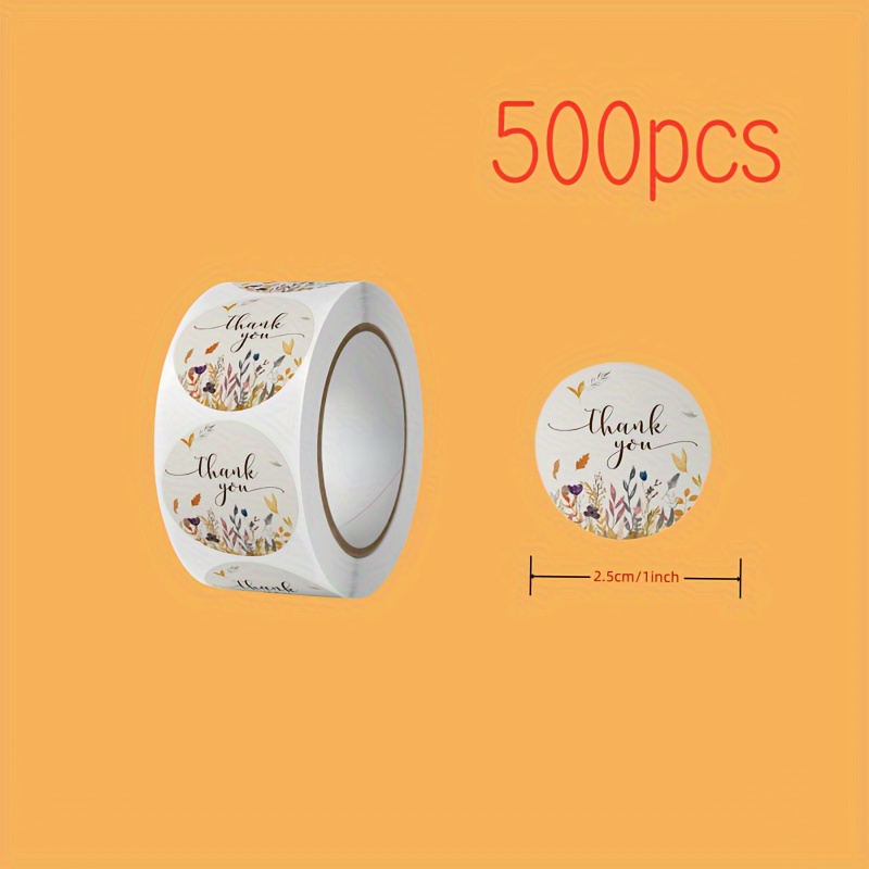 500pcs Sticker Thank You Floral Stickers For Envelope Greeting Card Gift Sealing Decoration