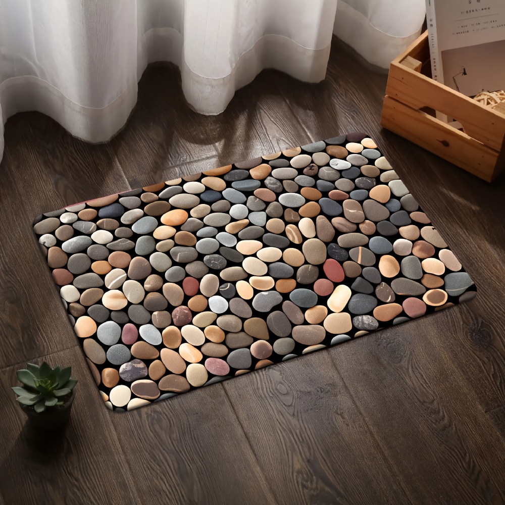 TEMU 1pc Pattern Fleece Rug, Soft & Machine Washable With Non-slip Backing, Ideal For Living Room, Bedroom, Kitchen, Entryway, And Home Office Decor