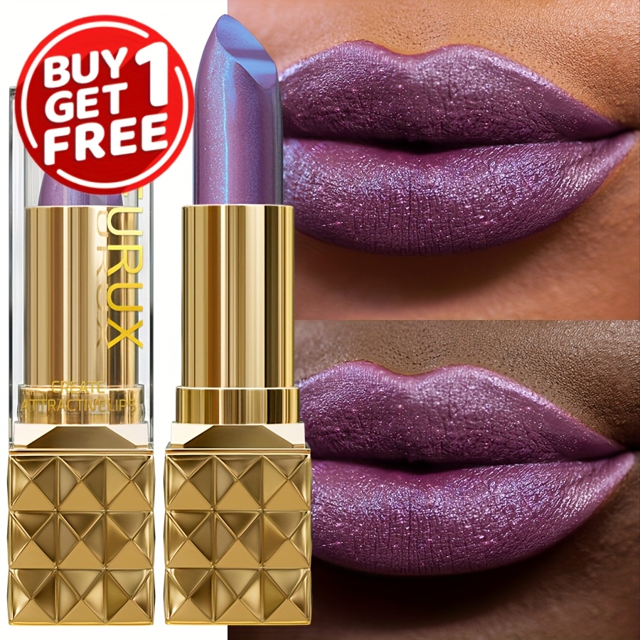 [buy 1 Get 1 Free] Waterproof, Sweatproof, , Vibrant Colors, Sparkle, Pearlescent, Lipstick