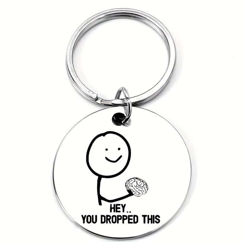 TEMU Portachiavi in acciaio inossidabile, portachiavi "Oops, You It" - Design minimalista , regalo di compleanno e San Valentino per colleghi e