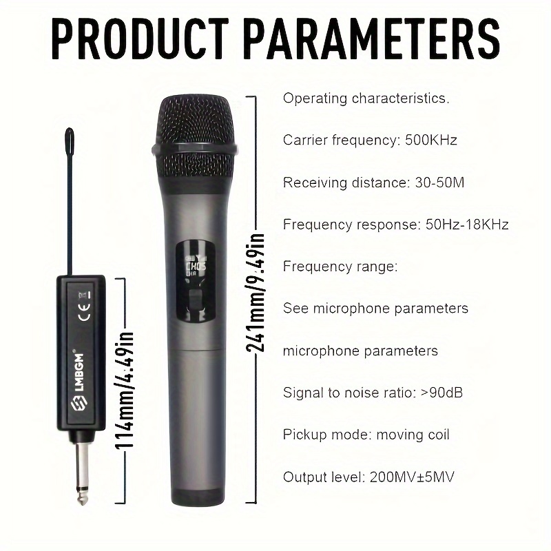 W 2 Wireless Rechargeable Microphone Home KTV Outdoor Portable Singing Performance Microphone Handheld Microphone System