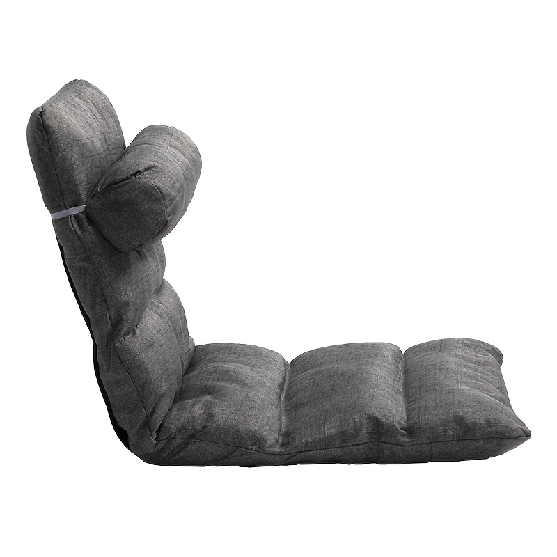 Silla de Oficina Moderna para el Hogar con Ángulo Ajustable, Respaldo Envuelto en Esponja Suave, Ideal para el Hogar, Dormitorio, Dormitorio, Balcón - Tela Gris/Metal, Cojín para Silla de Oficina, Uso de Computadora