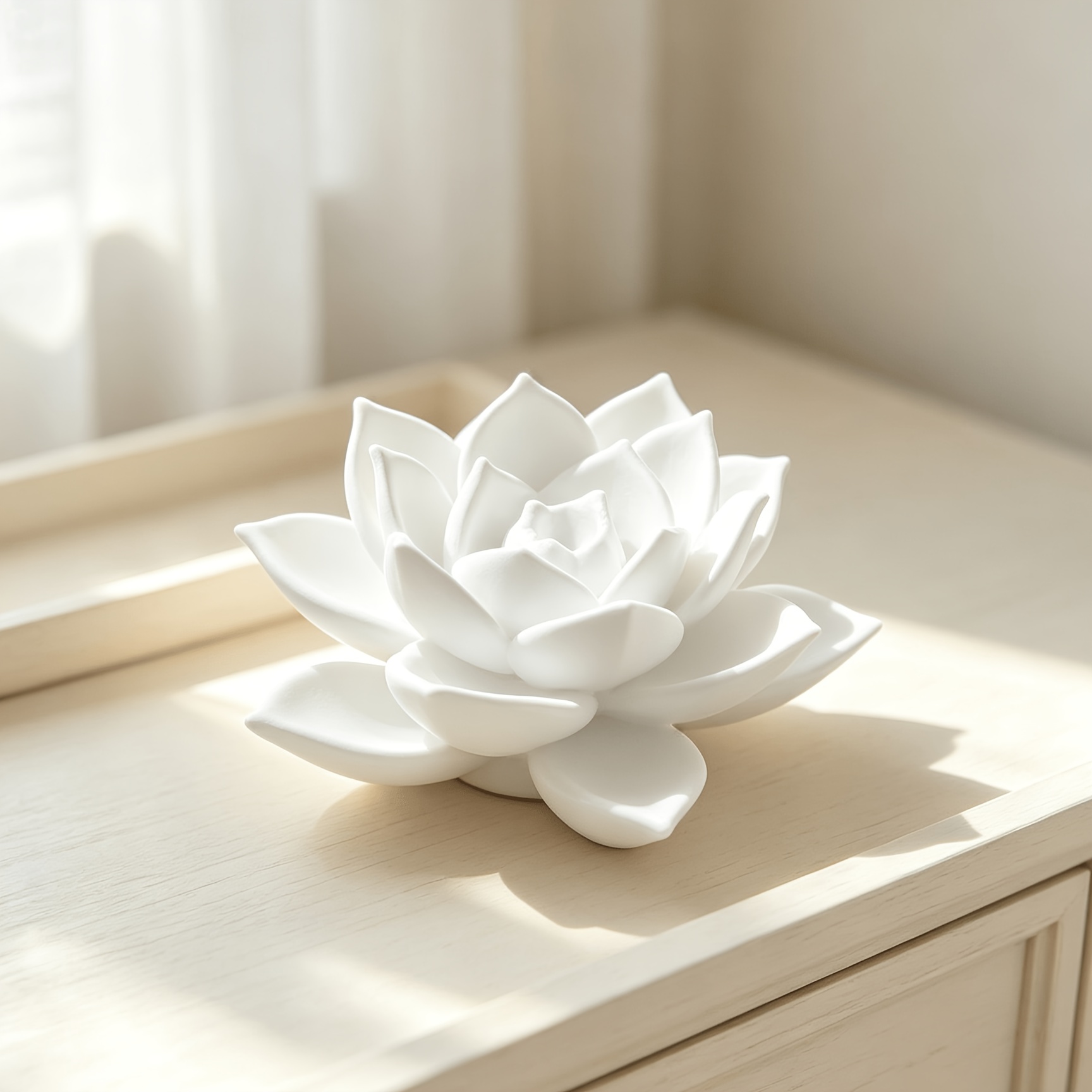 TEMU 3d Printed Relief Lotus Art Ornament, Creative Simulation Craft, Living Room Entrance Dressing Table Desktop Decorative Piece, Blooming Lotus