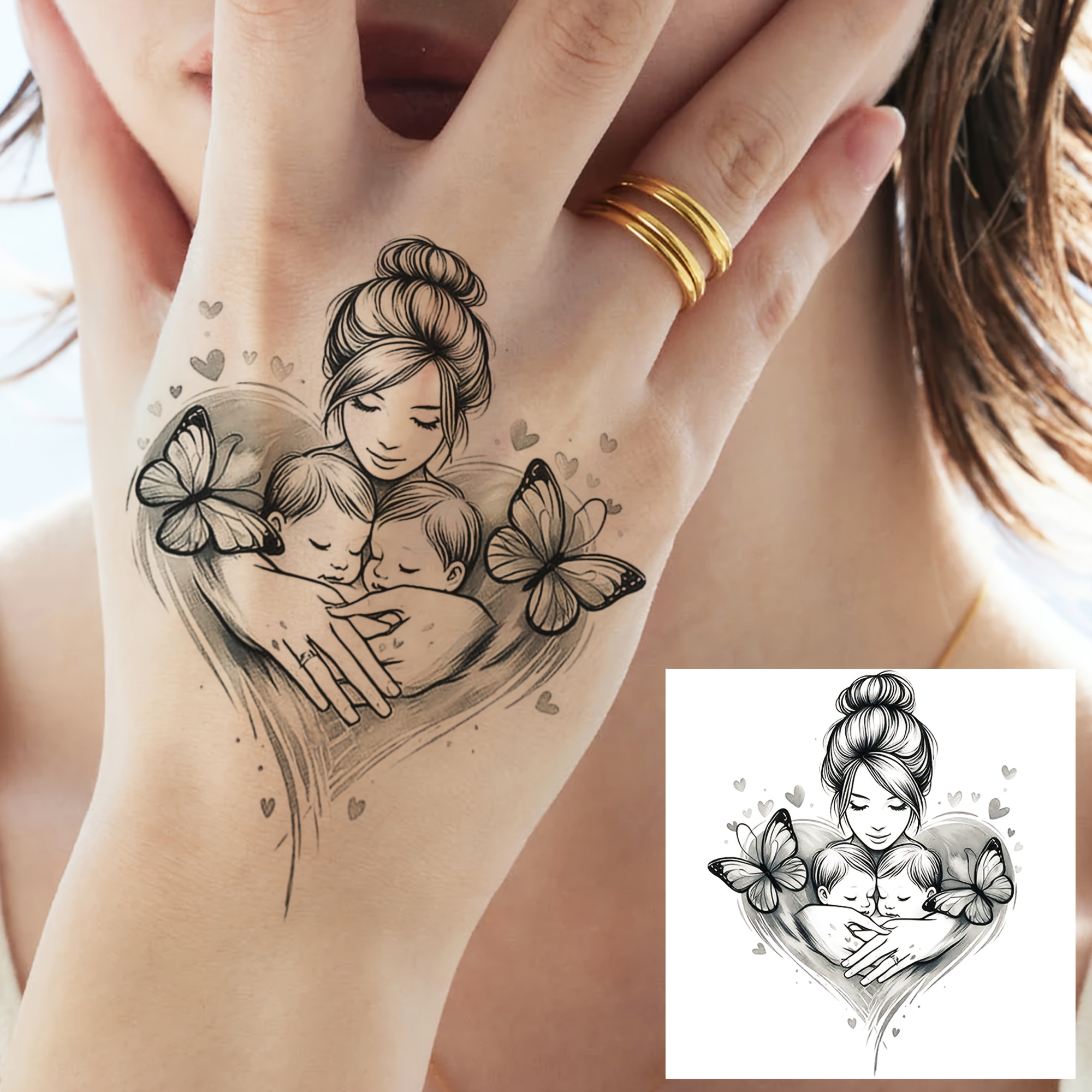 A Temporary Tattoo For Men And Women, Suitable For Fingers, Ankles, Waist, Legs, Thighs, Forearms, And Calves. Waterproof And Long-lasting Fake Tattoo Stickers Look Very Realistic