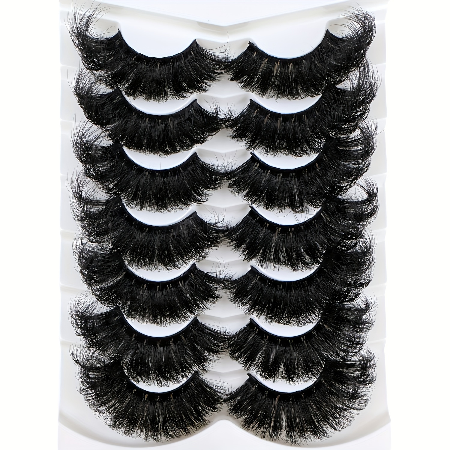 

7 Pairs False Eyelashes Fluffy Soft 9d Thick 25mm Russian Strip D Curling Dramatic Eyelashes Extension Natural Makeup