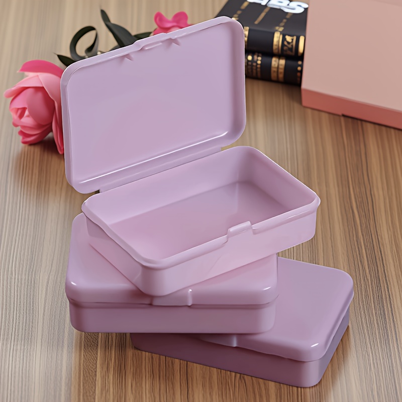 TEMU Lot de 3 boîtes de rangement en plastique pour petits objets - Mini conteneurs rectangulaires, adaptés pour bijoux, bouchons d'oreille, loisirs