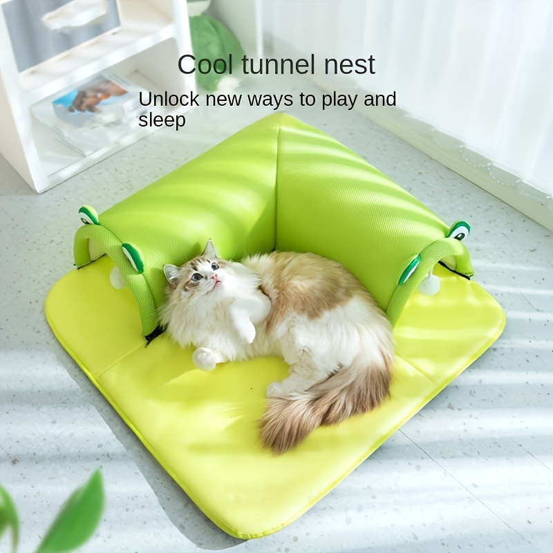 

1pc Cat Play Tunnel Bed Toy, 2-way Corner Cat Passageway, 4-season Universal Cat Villa, Washable Pet House, Cool Tunnel Nest For Cats – Pet Supplies