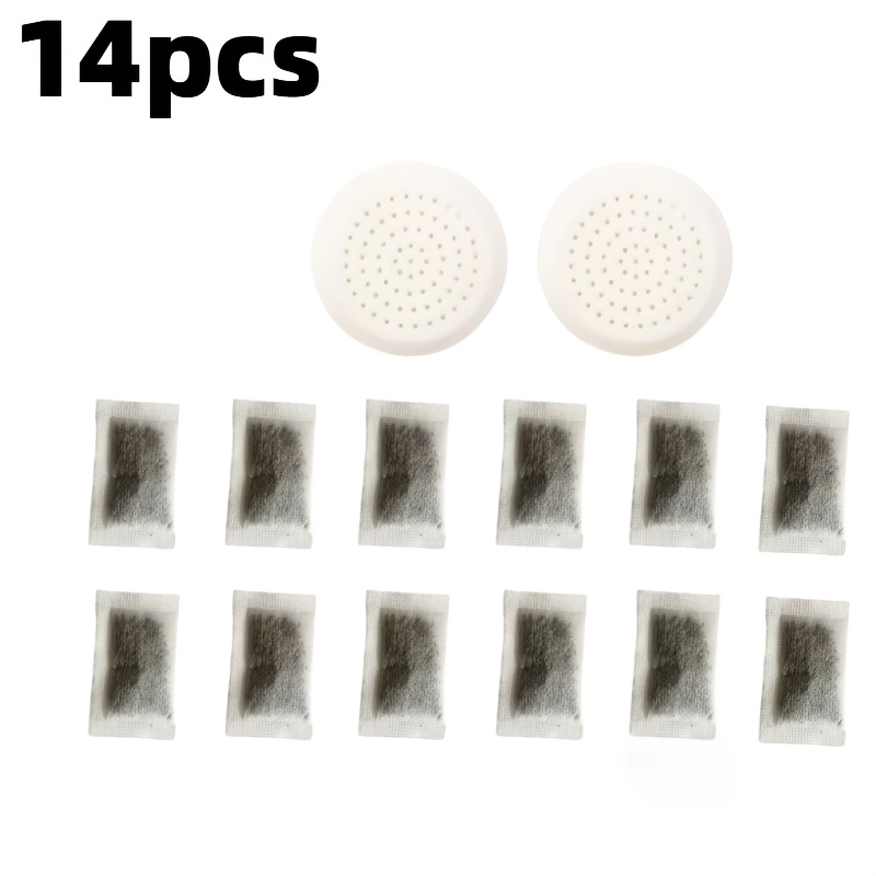 14pcs Set (2 Storage Boxes + 12 Activated Charcoal Bags) For Deodorizing Refrigerators, Closets, Drawers - Suitable For Kitchen Use, No Power Required, Fresh Deodorizing Box
