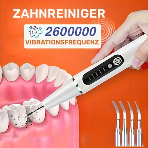 zahnsteinentferner-set – leistungsstarke dentalseide mit 5-stufig einstellbarem led-licht, 4 austauschbaren köpfen und fortschrittlicher zahnschmelzentfernung für verbesserte mundgesundheit und frischen atem