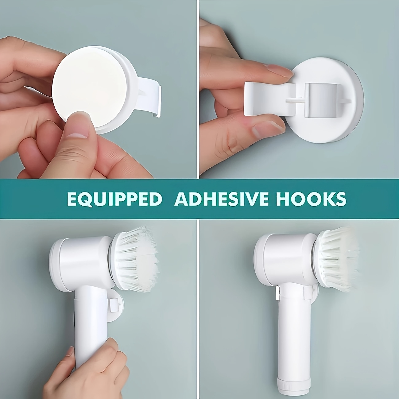 a beautiful t shaped electric cleaning brush set with multiple brush heads this usb rechargeable medium hard handheld   for kitchens living rooms bathrooms etc and can clean stains on shoes sofas pot bottoms etc details 2