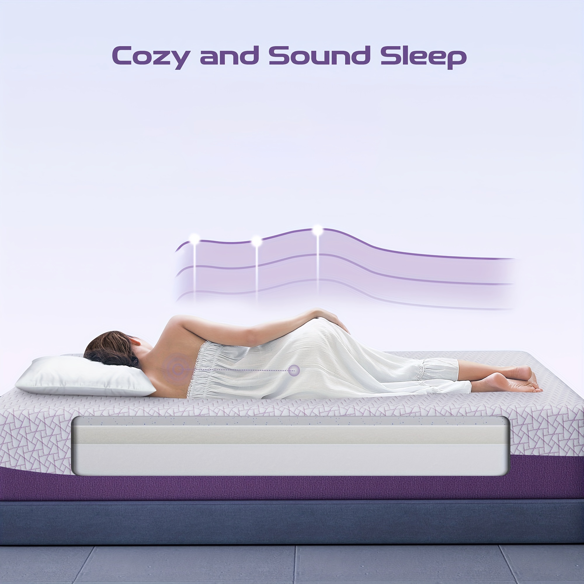 12 Inch Gel Infused Breathable Memory Foam Mattress, Adaptable to Adjustable Bed Frame