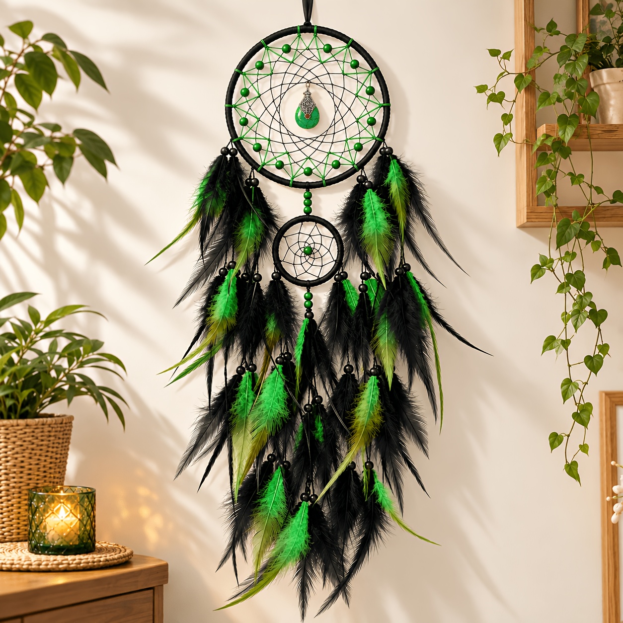 TEMU 1pc Bohemian Handmade Dreamcatcher, Wall Hanging Ornament, Tribal Style Decor For Home, Party & Festival Gifts, Mother's Day, Eid