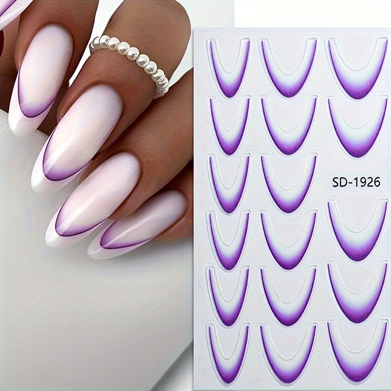 

French Thin And Tough Nail Stickers Waterproof Solid Color Nail Stickers Gradient French Nail Stickers 12-color Set