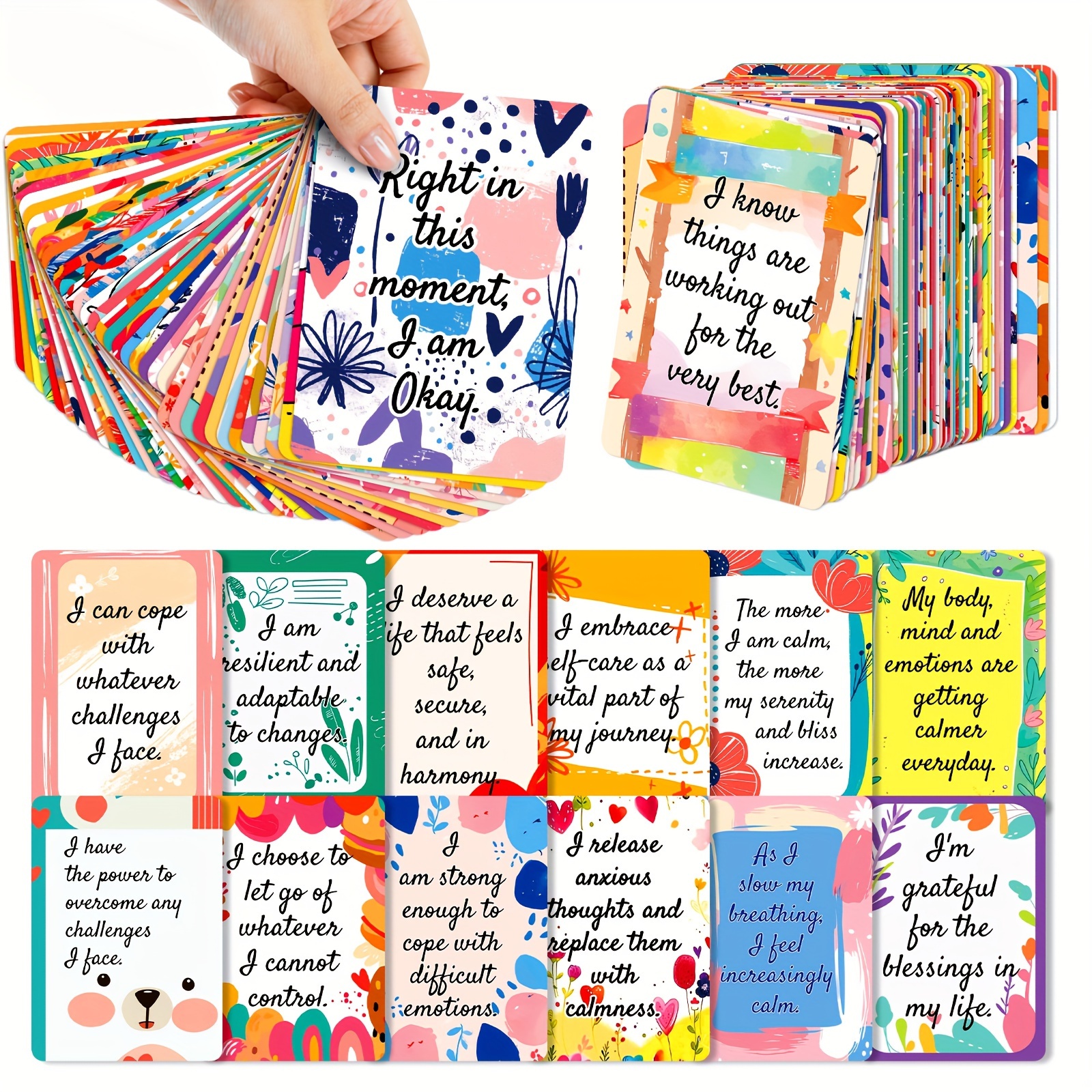 

Positive Affirmation Cards: 50 On Colorful Cards For Inspiration And Motivation