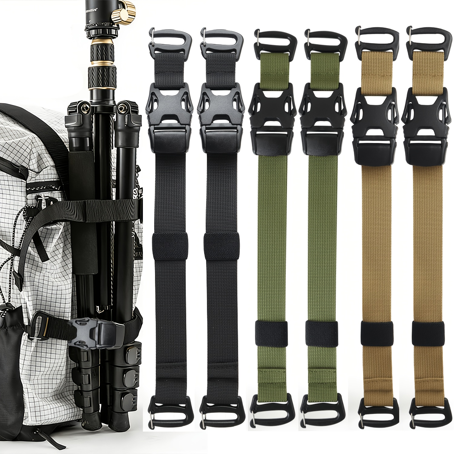 6pcs Tactical Molle System Backpack Straps and Buckles Set