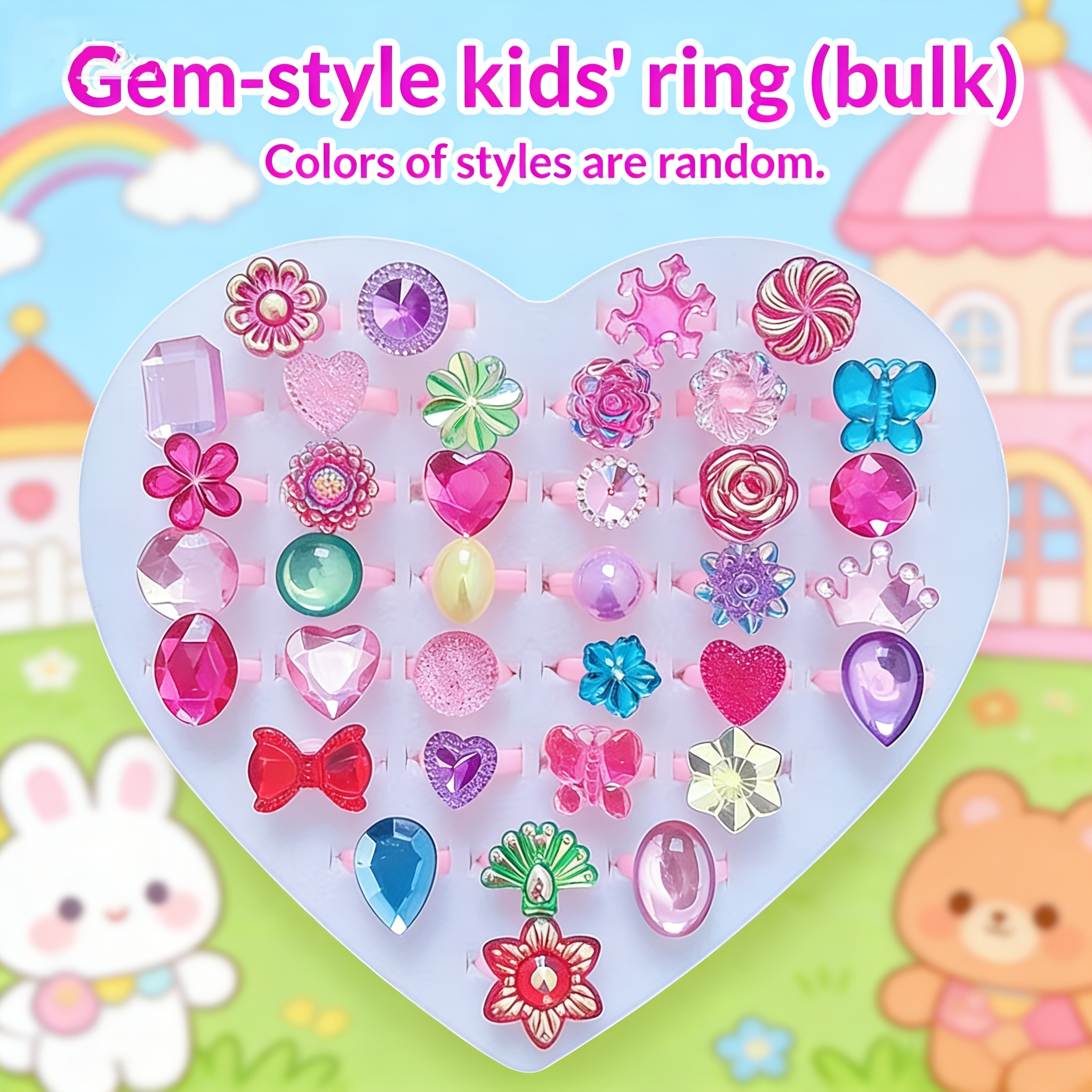 TEMU 36pcs Assorted Style Random Delivery Pack Of , Special Ring, Valentine's Day Gift For Her, Best Friend, Wedding Supplies, Small Items, Couple's