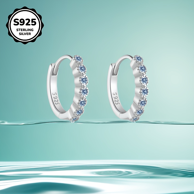 Colorful Zirconia Accents Hoop Earrings
