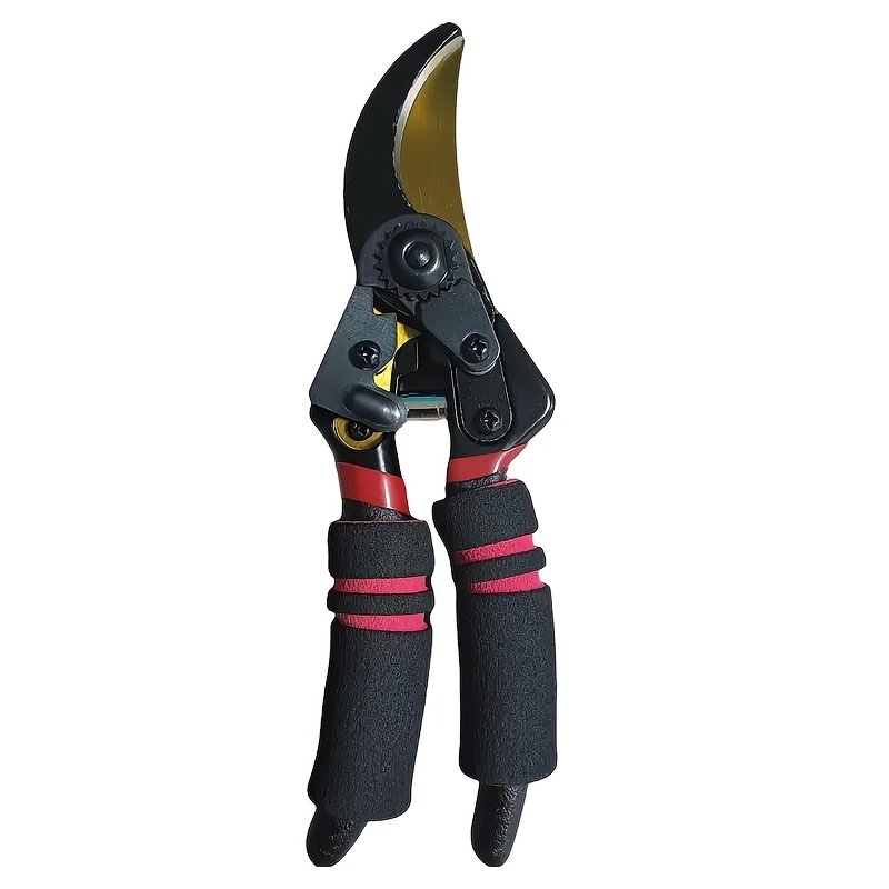 TEMU 8.27" Carbon Steel Pruning Shears With -5 Sharp Blades & Ergonomic - Durable Garden Shears For Home Gardening, Tree Trimming, Floristry,
