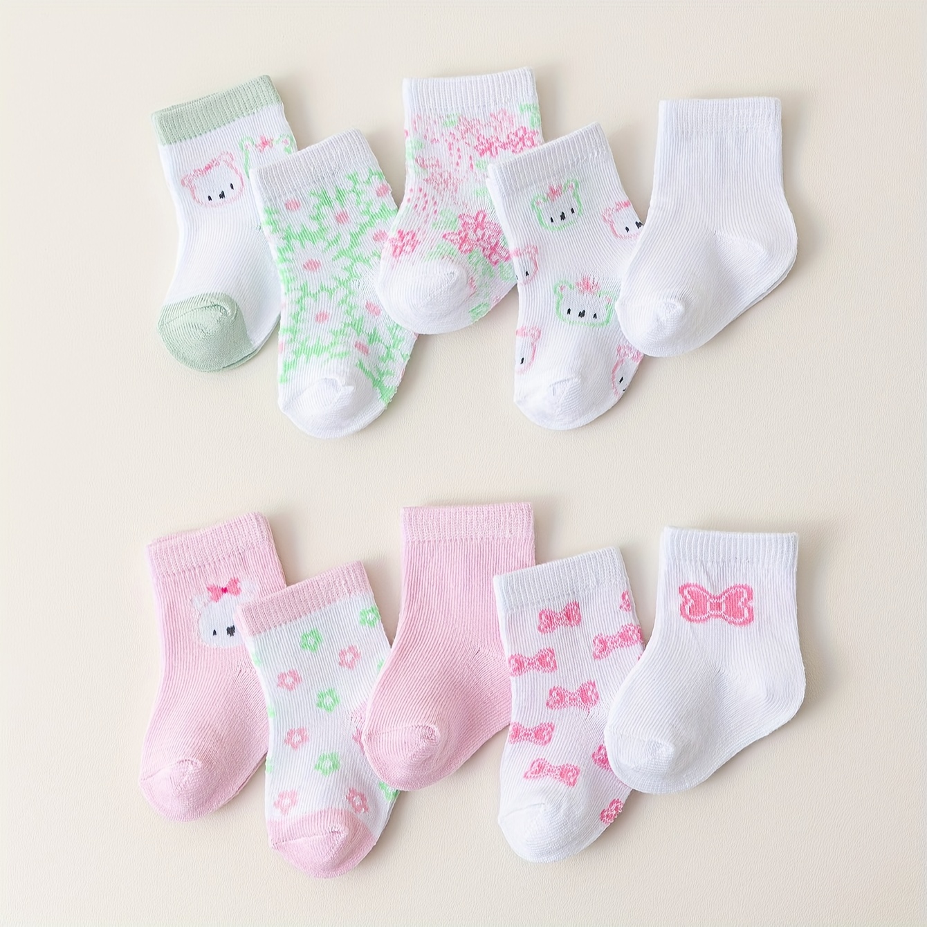 10/20 Pairs Of Suitable Cat Flower Simple Neutral 's Socks