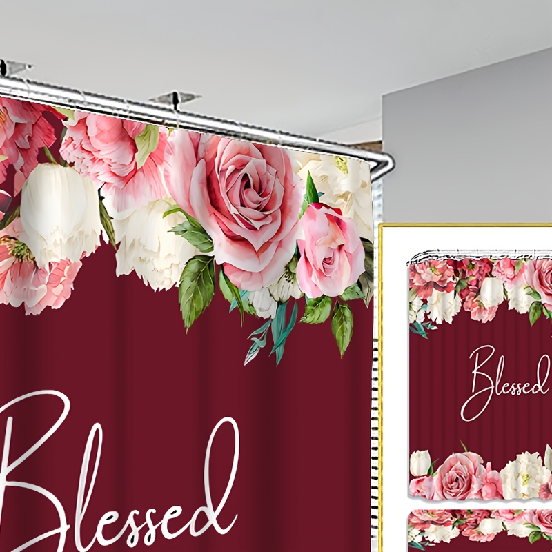 

4pcs Art Curtain Shower Curtain Decoration, Moving Decoration, Shower Curtain And Mat - Set 12 Shower Curtain